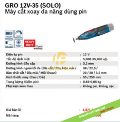 Máy cắt xoay đa năng pin Bosch GRO 12V-35 (Solo)